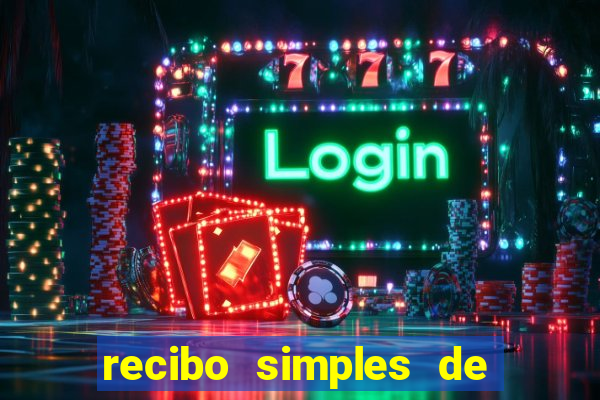 recibo simples de pagamento word